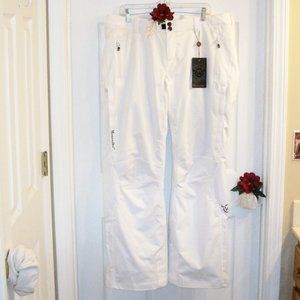 MOOSEJAW NWT Sz 14 White Snow Pants Insulated Waterproof Inseam 32" MSRP: $139